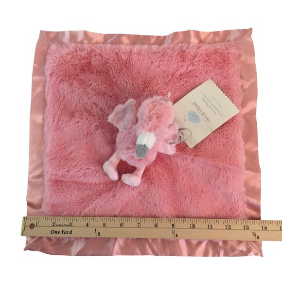 Cloud Island Pink Flamingo Lovey Baby Security Blanket Satin Trim & Back NWT - Picture 5 of 6